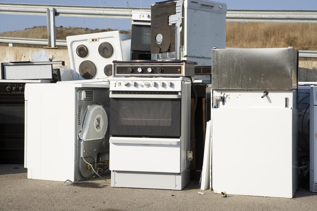 appliance left together waiting for removal